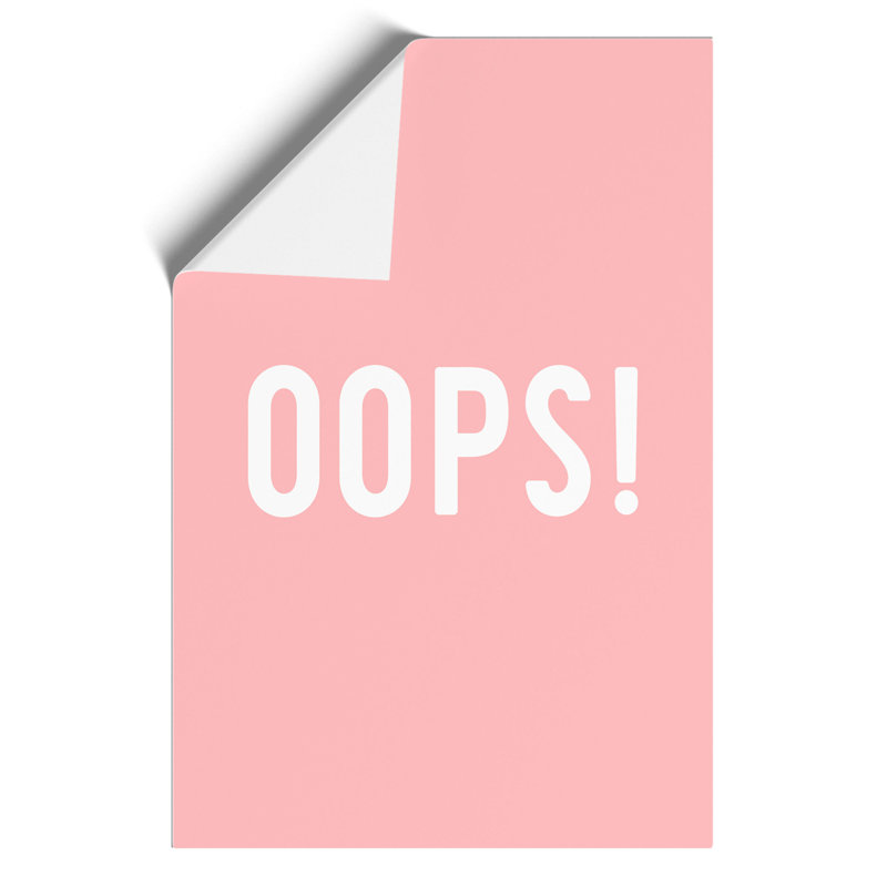 Oops - Unframed Typography, 42cm H x 30cm W x 0.1cm D