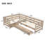 Lit plateforme simple en forme de L avec trois tiroirs de rangement-1292870735
