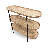 Stylish & Modern Design Hanniel 3 Tier Brown/ Black Finished 120cm Bookcase Console with Side Rails