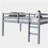 Full Rubber Wood Loft Bed with Ladder,Grey-866098143