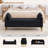 Lunara 66"W Upholstered Teddy Modern Bedroom Storage Bench End of Bed with Gold Legs,Arm Pocket and 2 Pillows-1637851985-1632107627