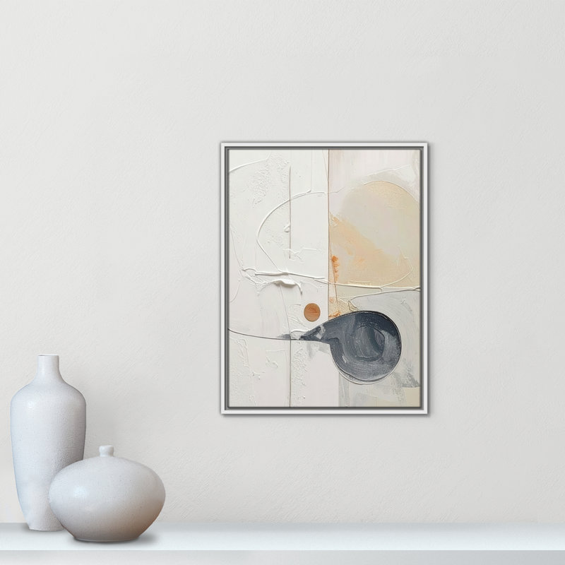 «Plastering III» par Alonza Saunders, Toile avec cadre, Flotteur blanc, L 19,5 po x H 25,5 po