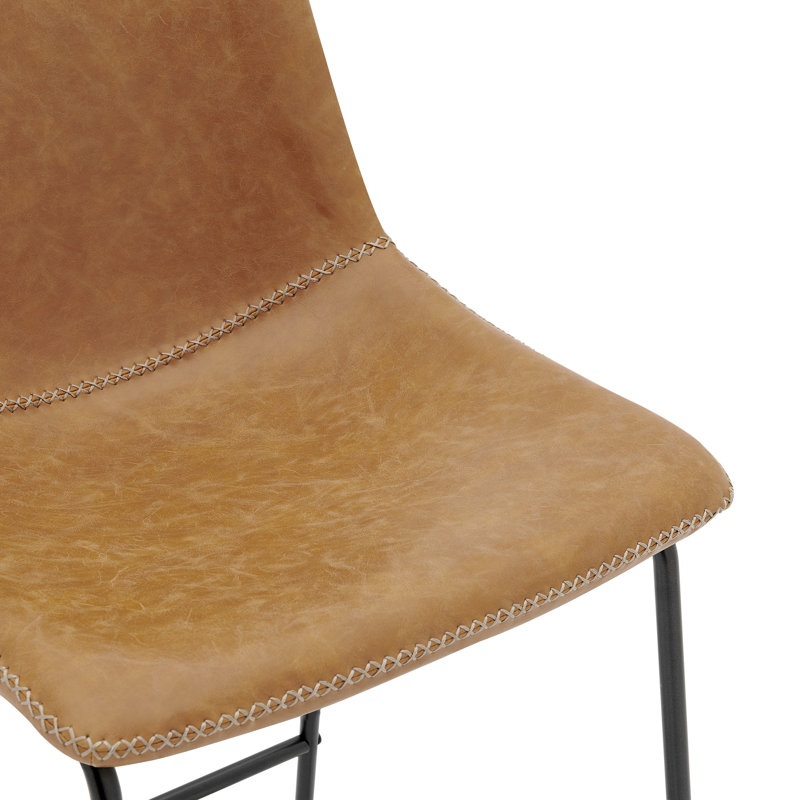 KD Faux Leather Counter Stool, Vintage Cedar
