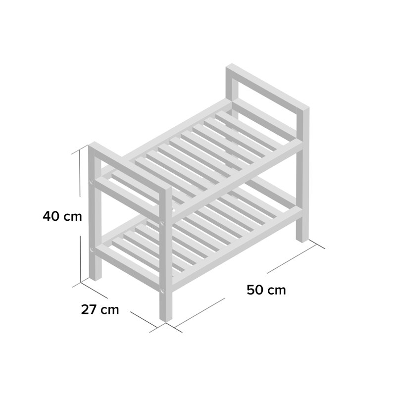 Farris 4 Pair Stackable Solid Wood Shoe Rack