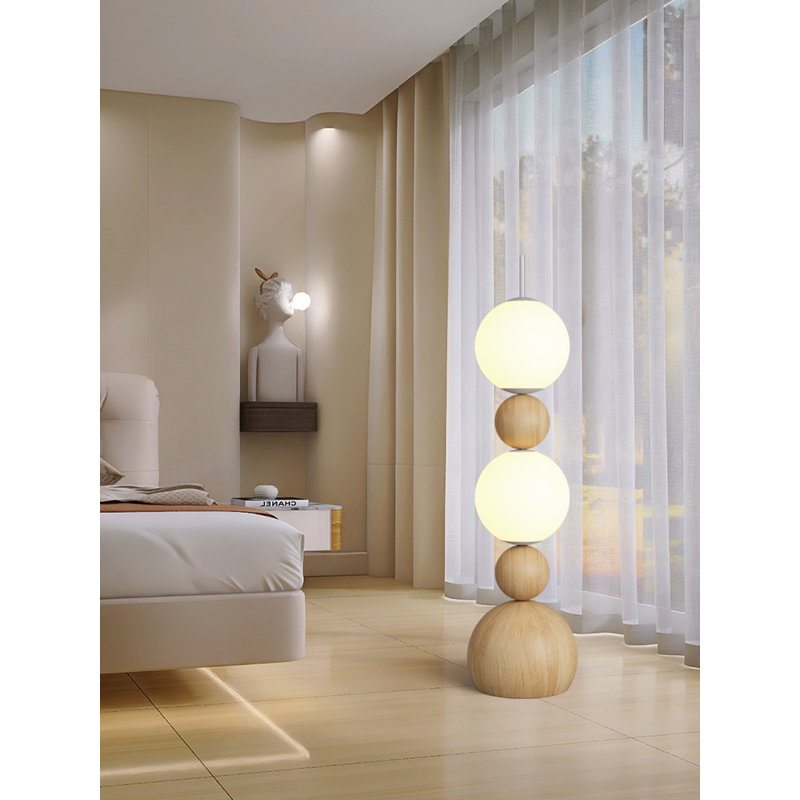 Lampe sur pied en fer forgé et acrylique de style nordique, Naturel