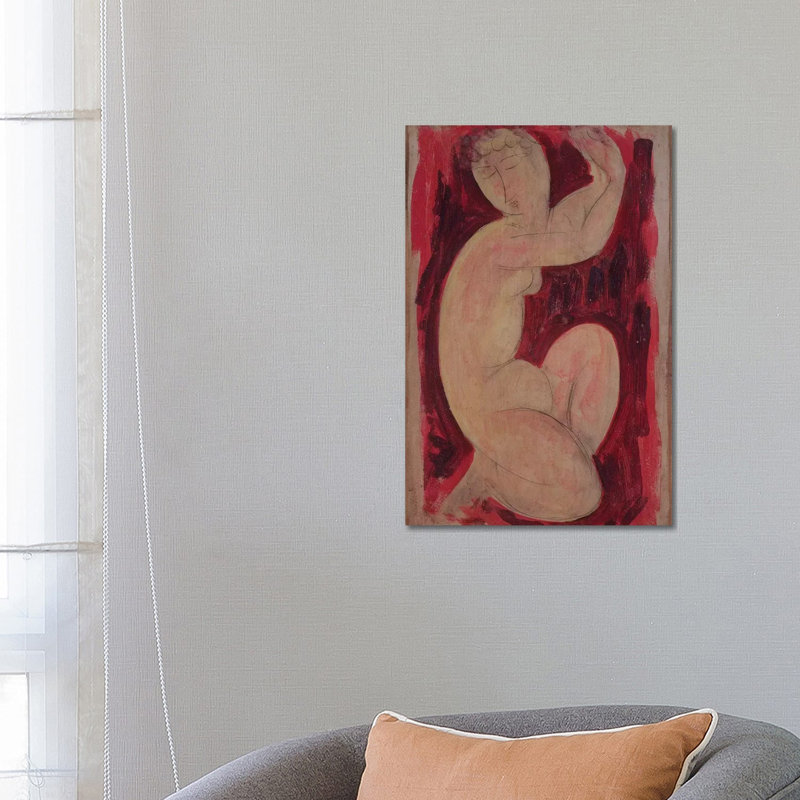 Red Caryatid, 1913 by Amedeo Modigliani - Wrapped Canvas Painting, 66.04 cm H x 45.72 cm W