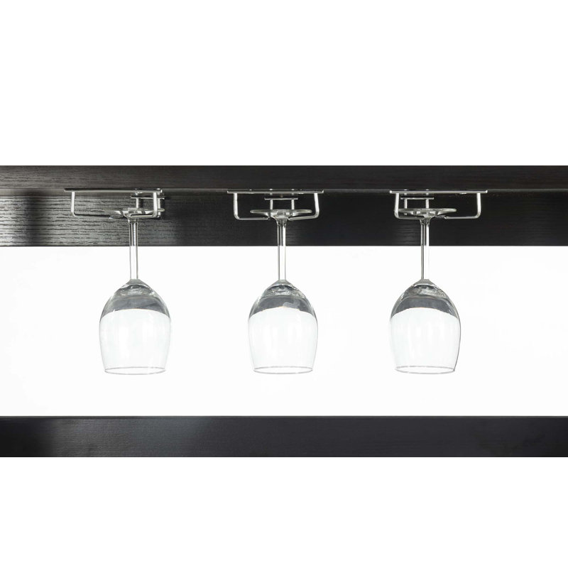 Billyjack 31'' Bar Cabinet, White Faux Marble/Espresso