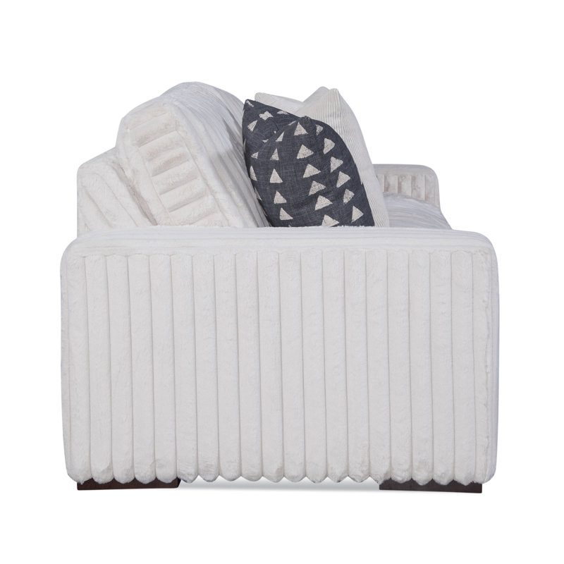 Memphis Sofa, Frost White, Green and Blue Stripe;0252-54