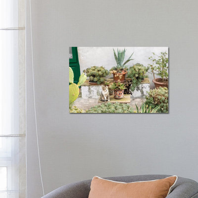 Plants Adorn The Outside Walls Of The Sassi Houses by Julie Eggers - Wrapped Canvas Gallery-Wrapped Canvas Giclée