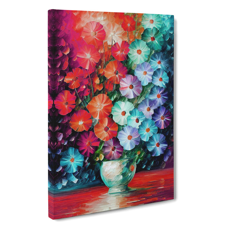 Flowers In A Vase No.3 - Wrapped Canvas Print, 50cm H x 35cm W x 3cm D