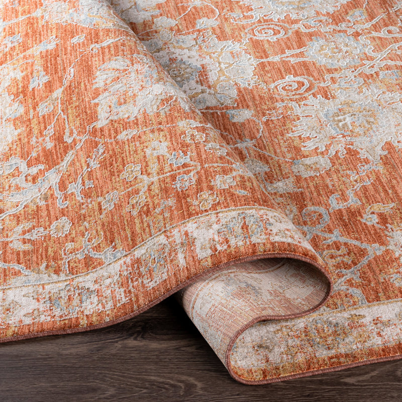 Tapis oriental orange brûlé Conlan, Rectangle 2 pi 7 po x 4 pi