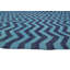Tapis bleu en laine tissé à la main de conception unique 4 pi 6 po x 5 pi 11 po Shetler