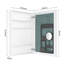 Pharmacie pour salle de bain l 24 po x H 36 po, miroir biseauté, ouverture à droite, intérieur spacieux, armoire en bois d'ingénierie blanc, rebords de miroir, ouvert, bois, reflet transparent,