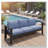73 All-Weather Aluminum 3-Seat Patio Sofa with Blue Cushions-524604628-524604630