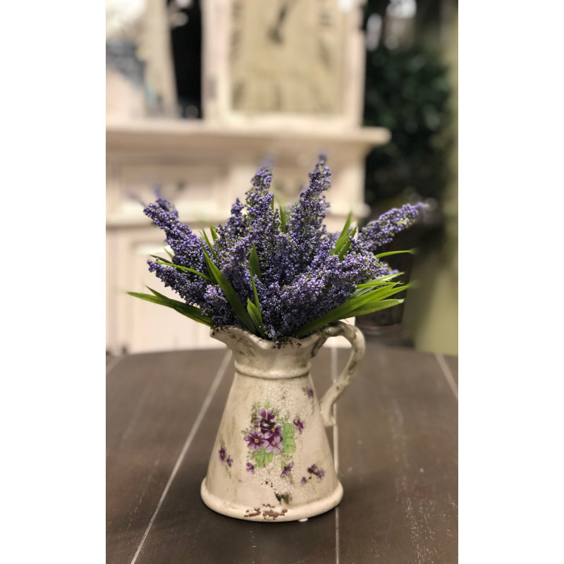 Heather Floral Arrangement in Pitcher, Lavender
