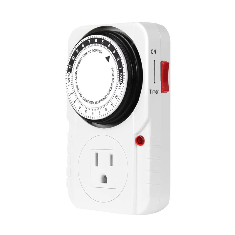 iPower 24 Hour Plug-in Timer, Mechanical Timer for Electrical Outlets Indoor, Home, Kitchen, Office, Appliances, 1 Pack
