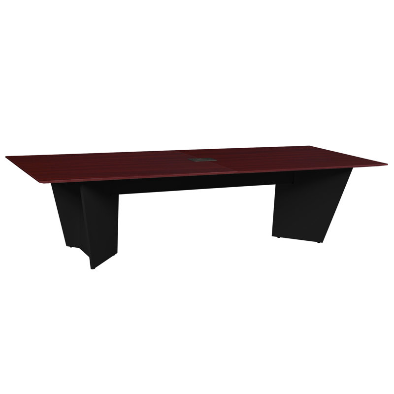 Table de conférence Array avec œillets de puissance, H 29 po x L 120 po x l 48 po, Acajou / Noir