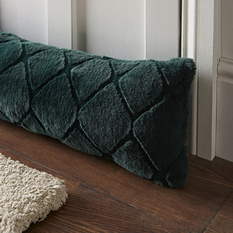 Cosy Diamond Door Draught Excluder, Bottle Green