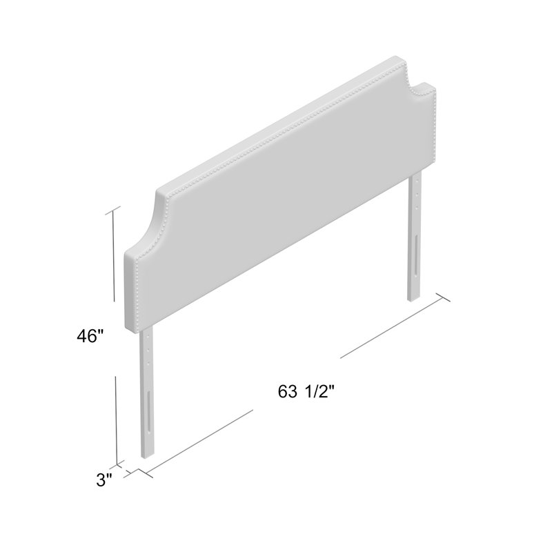 Laura Full Vinyl Headboard, Queen, Off White