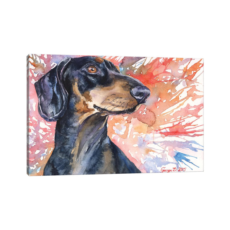 Dachshund by George Dyachenko - Wrapped Canvas Print, 20.32 cm H x 30.48 cm W