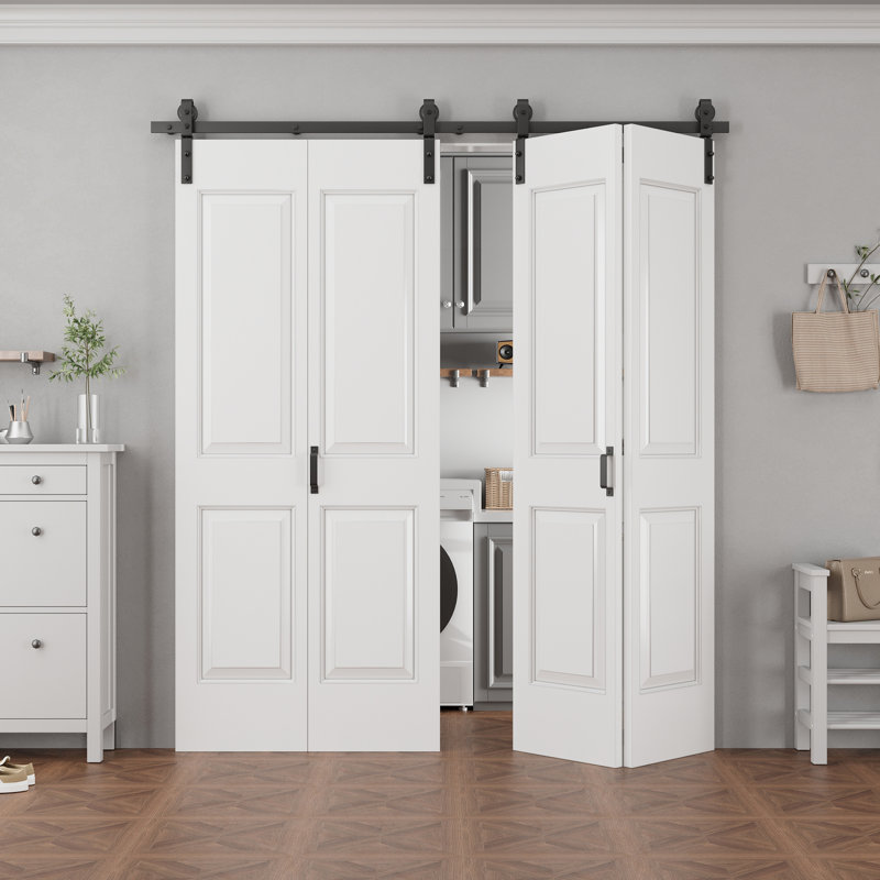 Double porte de grange pliable à 4 treillis 84H, 72 po x 84 po