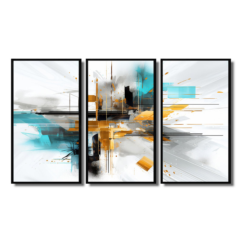 Morning Glory Bliss I - ensemble d'art mural paysage urbain, Cadre flottant noir, H 28 po x l 36 po x P 1 po