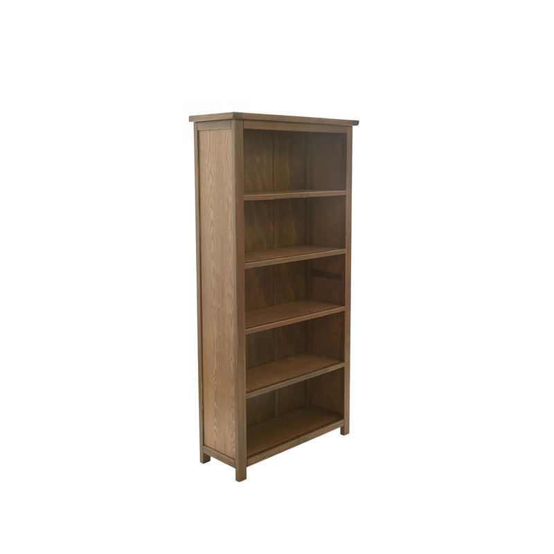 Arise-Sun Solid Wood Bookcase, (5 Shelves) 70" H x 35.2" W x 13.3" D, Dark Gray