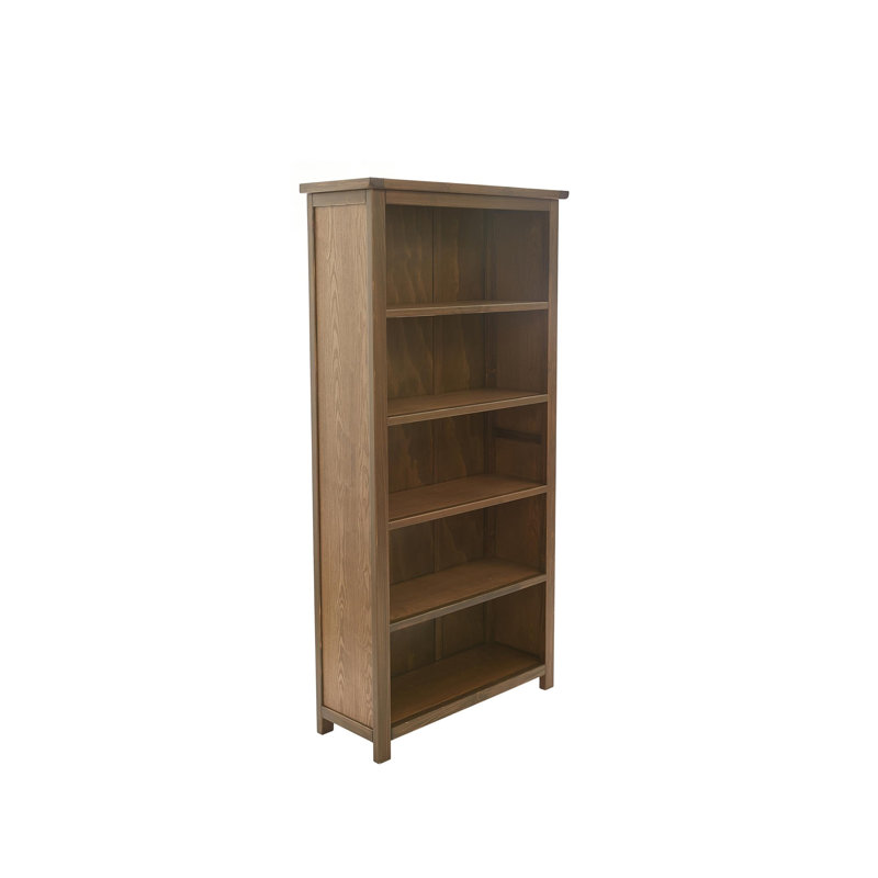 Arise-Sun Solid Wood Bookcase, (5 Shelves) 70" H x 35.2" W x 13.3" D, Vintage Oak