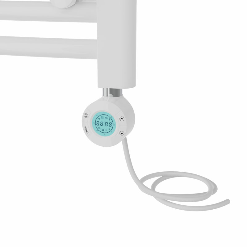 Kacey Curved Towel Rail Heated Towel Rails, White, 140" H x 30" W x 3.4" D