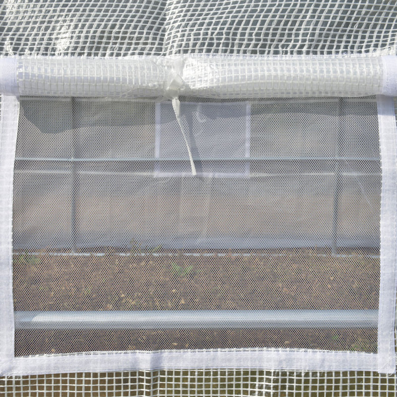 Kael Traditional Polytunnel Greenhouse With Steel Frame And Roll-Up Windows