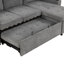 Canapé modulaire de 83,5 po avec canapé en L et canapé-lit modulaire avec grand espace de rangement, deux porte-gobelets et deux ports USB pour le salon, gris-772195636