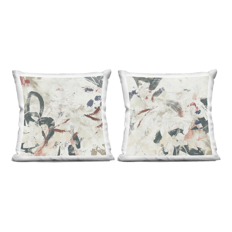 Ensemble de 2 coussins décoratifs imprimés expressifs Washi Abstraction par June Erica Vess