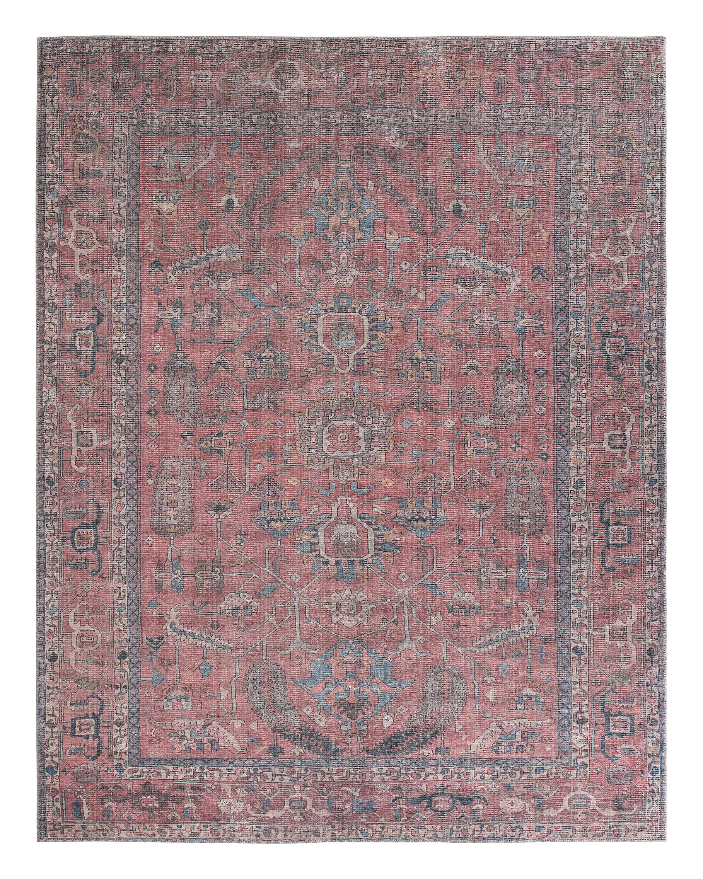 Birch Lane™ Machine Washable Brixey Oriental Red Area Rug & Reviews | Birch Lane