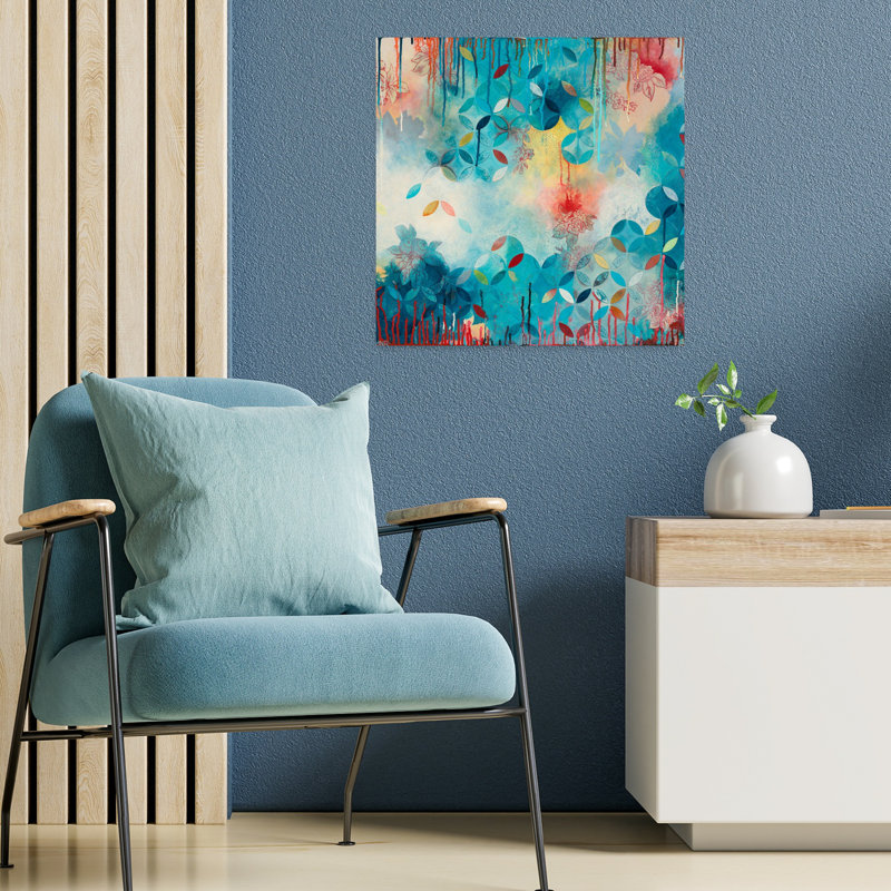 Tranquil Eden 1, art abstrait contemporain, H 18 po x l 18 po