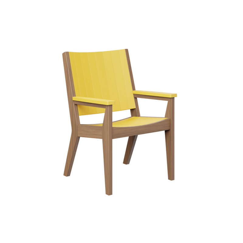 Mayhew Outdoor Dining Armchair, Yellow/Antique Mahogany