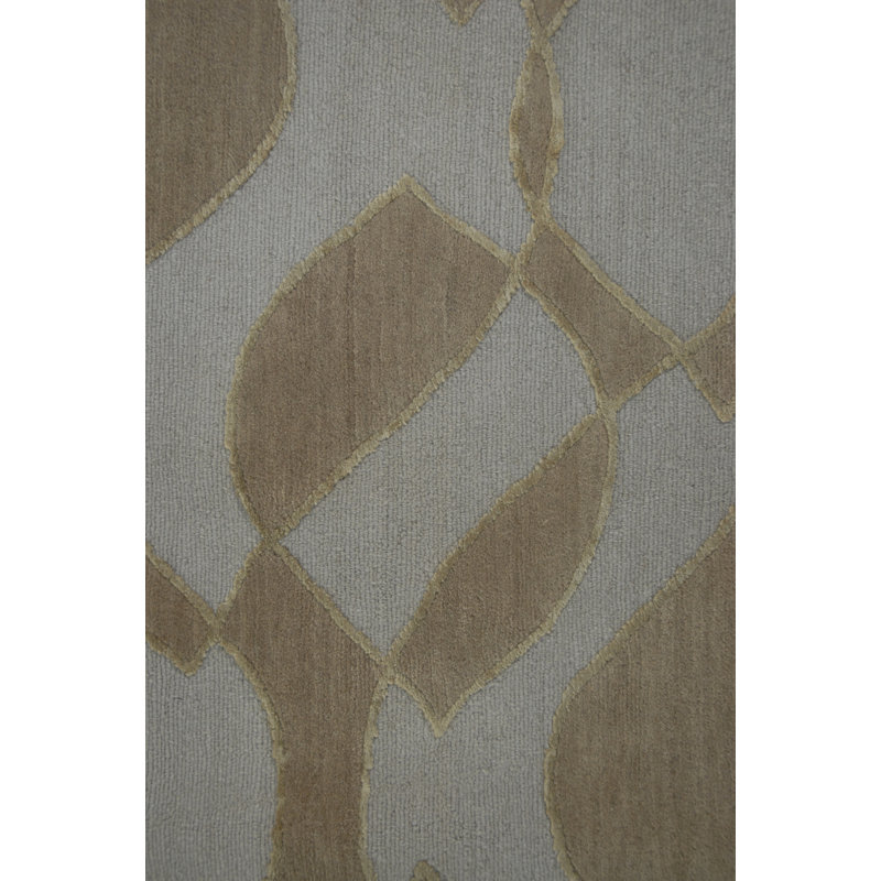 Mod Geometric Area Rug in Beige/Gray/Neutral, Rectangle 6' x 9'