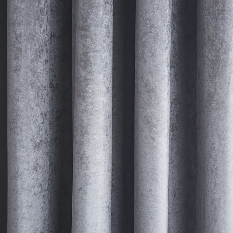 Crushed Velvet Glamour Sequin Lined Eyelet Curtains, Width 229 x Drop 229 cm