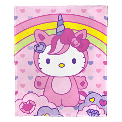 Sanrio Hello Kitty Love And Unicorns Silk Touch Throw Blanket, Magical Character Throw, 50x60 Inches