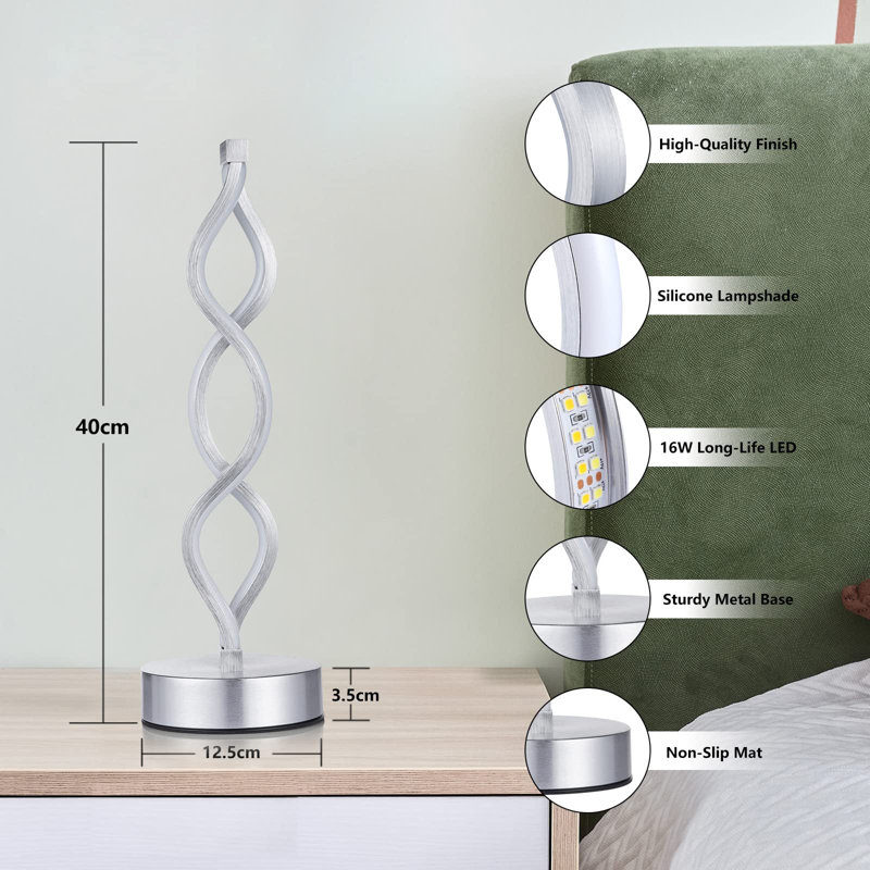 Lampe de fantaisie en métal Cambell, Argent