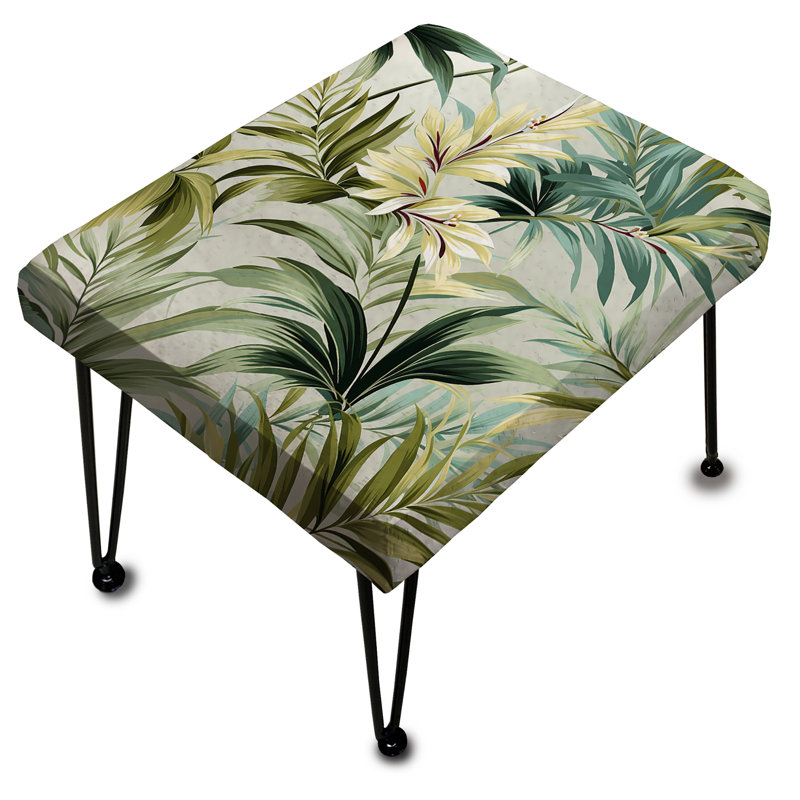 Tropical Lines Tropical Pattern - Tropical Rectangle Ottoman