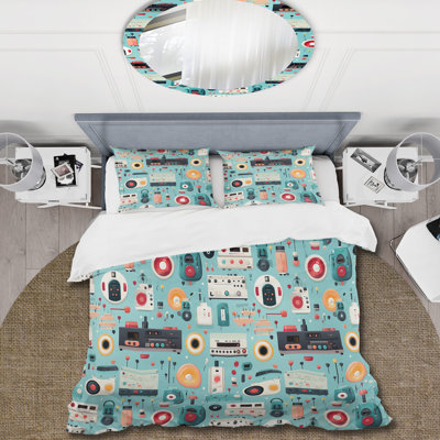 Turntables Boom Boxes Spots II Duvet Cover