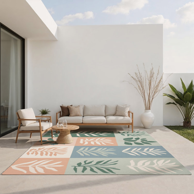 Tapis intérieur et extérieur Botanical Breeze, Rectangulaire 3 pi x 5 pi