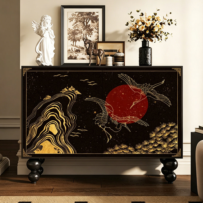 Armoire de rangement de salon en bois massif