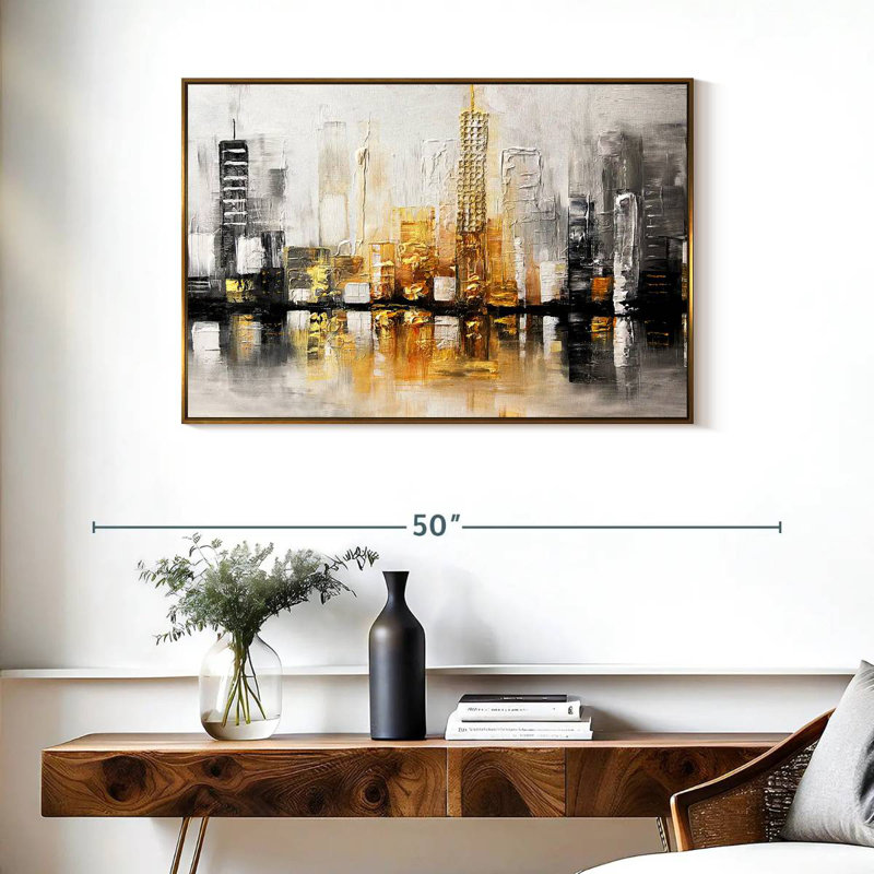 City View I, Cadre flottant doré, 37 po x 25 po