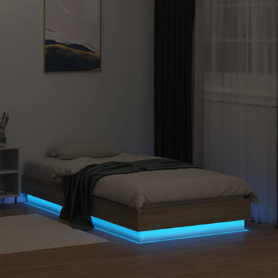 17 Stories Bed Frame With LED Lights 