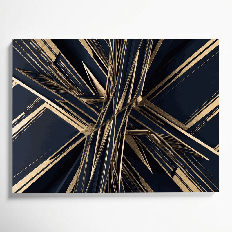 «Geometric Abstraction 46», art mural sur toile grise, H 11 po x l 14 po
