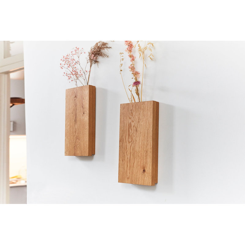 Kendallville Solid Wood Wall Vase - Set of 3