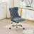 Chenille Upholstered Tufted Button Home Office Chair with Chrome Metal Base,Adjustable Desk Chair Swivel Office Chair-507711136