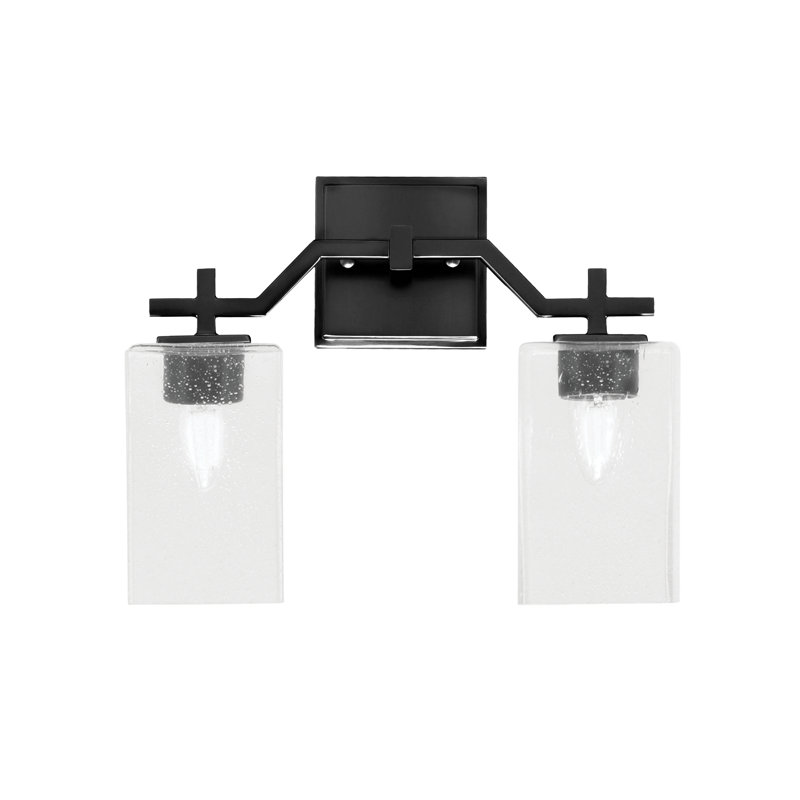 Bar pour salle de bain Headland illustré avec verre à bulles transparent de 7 po, H 11 po x l 13,75 po x P 5,5 po, Noir