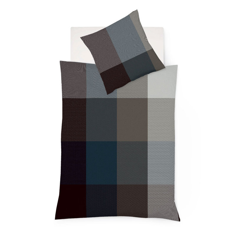Flannel Duvet Cover Set, Blue, Double - 2 Pillowcases (80 x 80 cm)